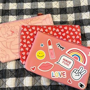 NWOT Ipsy makeup bags - 3 pack - pinks